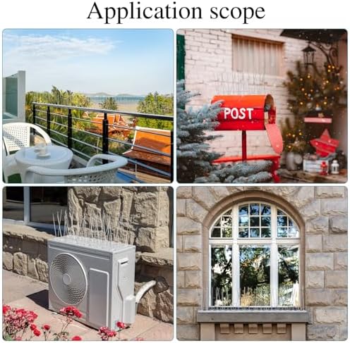 Bird Spikes Bird Deterrents Outside Pigeon Spikes with Plastic Base for Small Bird Pigeons Crows and Woodpeckers, for The Fence, Roof and Balcony