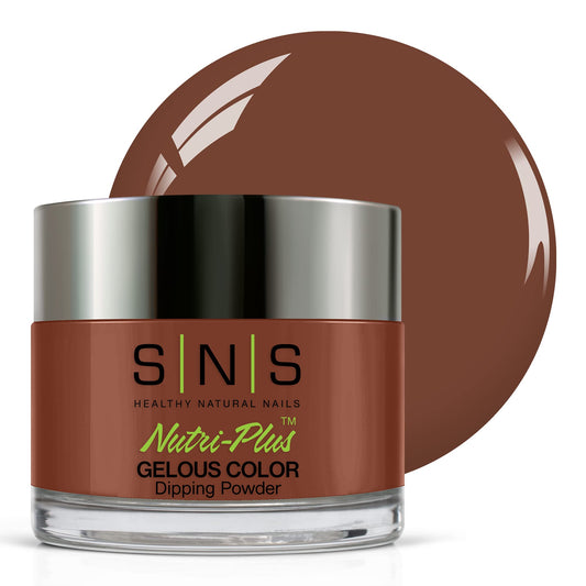 SNS Nail Dip Powder, Gelous Color Dipping Powder - Worth The Wait (Brown), EE23- Long-Lasting Acrylic Nail Color & Polish Lasts 14 Days - Low-Odor & No UV Lamp - 1 Oz