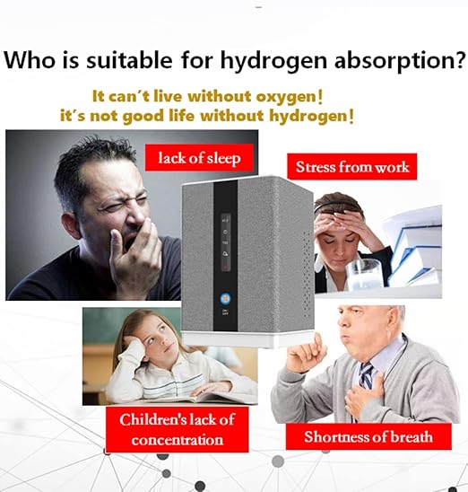 Hydrogen Water Inhalation Machine, 99.99% High Purity H2 Hydrogen Inhaler with 5 Nasal Cannula, Hydrogen-Rich Water Generator, 150ml/min SPE/PEM Ionizer for Home Car Travel (Gray)