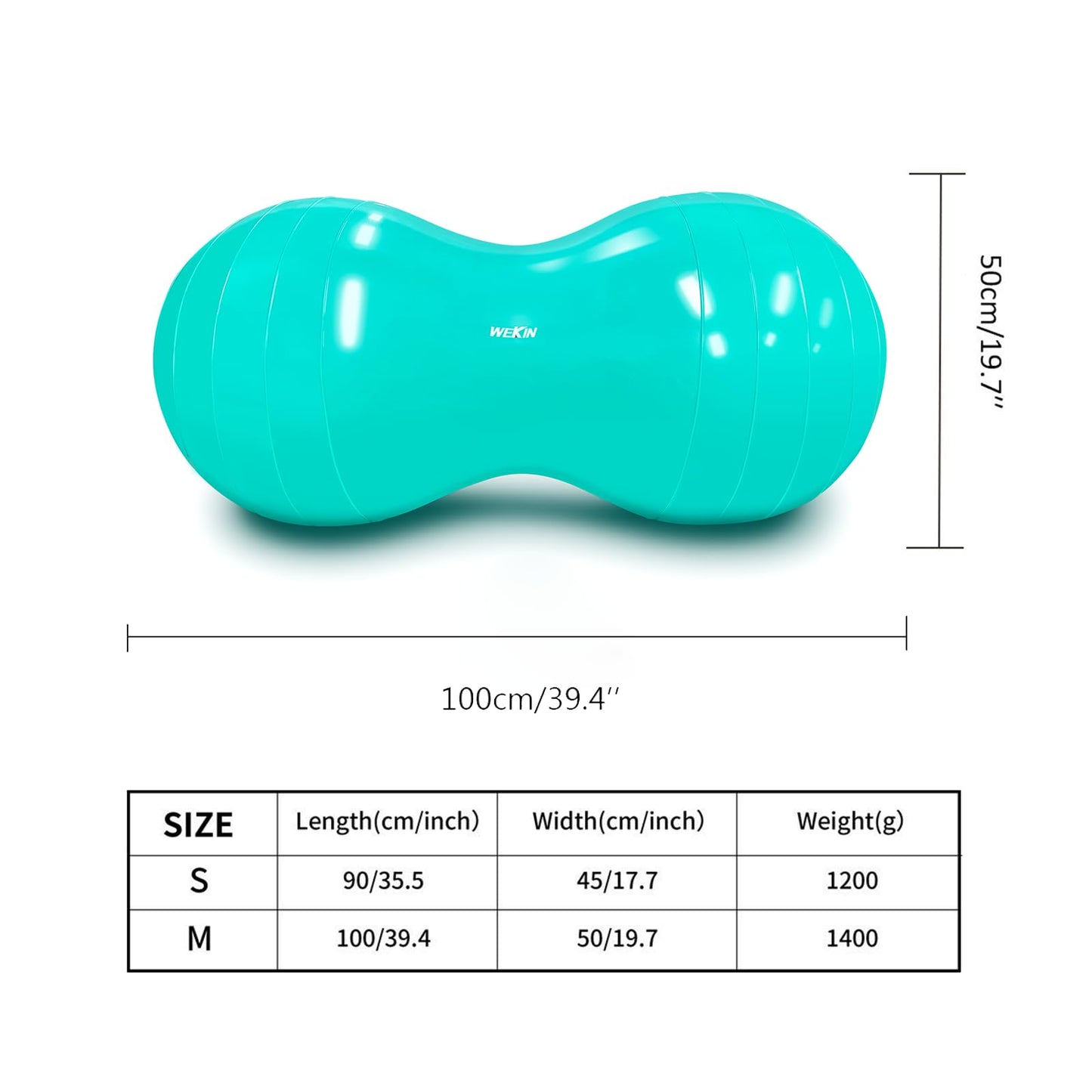 Wekin Physio Roll Therapy Fitness Excercise Peanut Ball for Balance, Labor Birthing, Muscle Tension, Back Pain Relief, Coordinate Development, Dog Training, Home Exercise & Yoga Programme Medium
