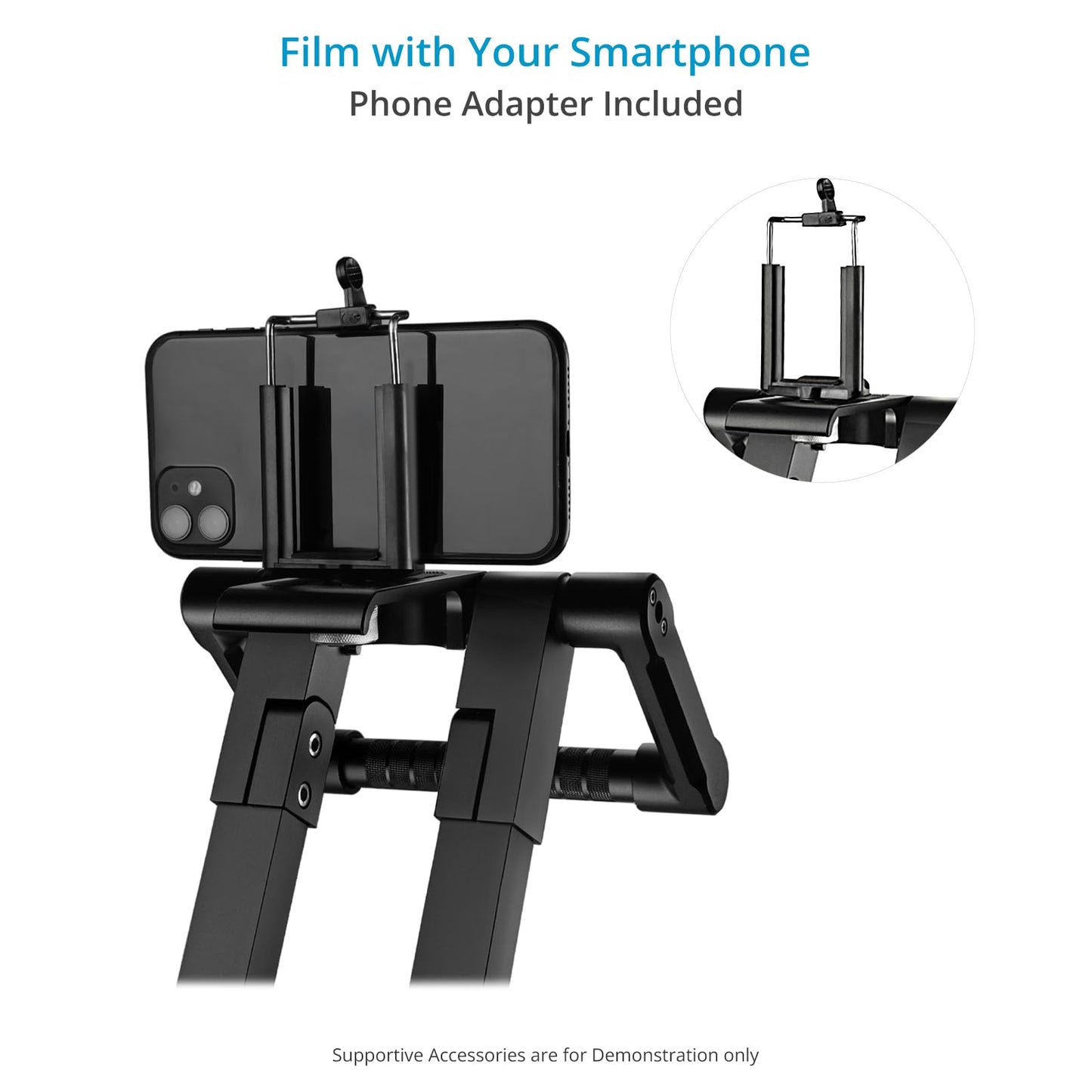 Proaim Flexlift Folding Camera Stand for Videographers & Content Creators. Max Height: 60”. Payload: 2.5kg/5.5lb. Smartphone Holder Included. for Crafting How-to Videos (P-FXFS-01)