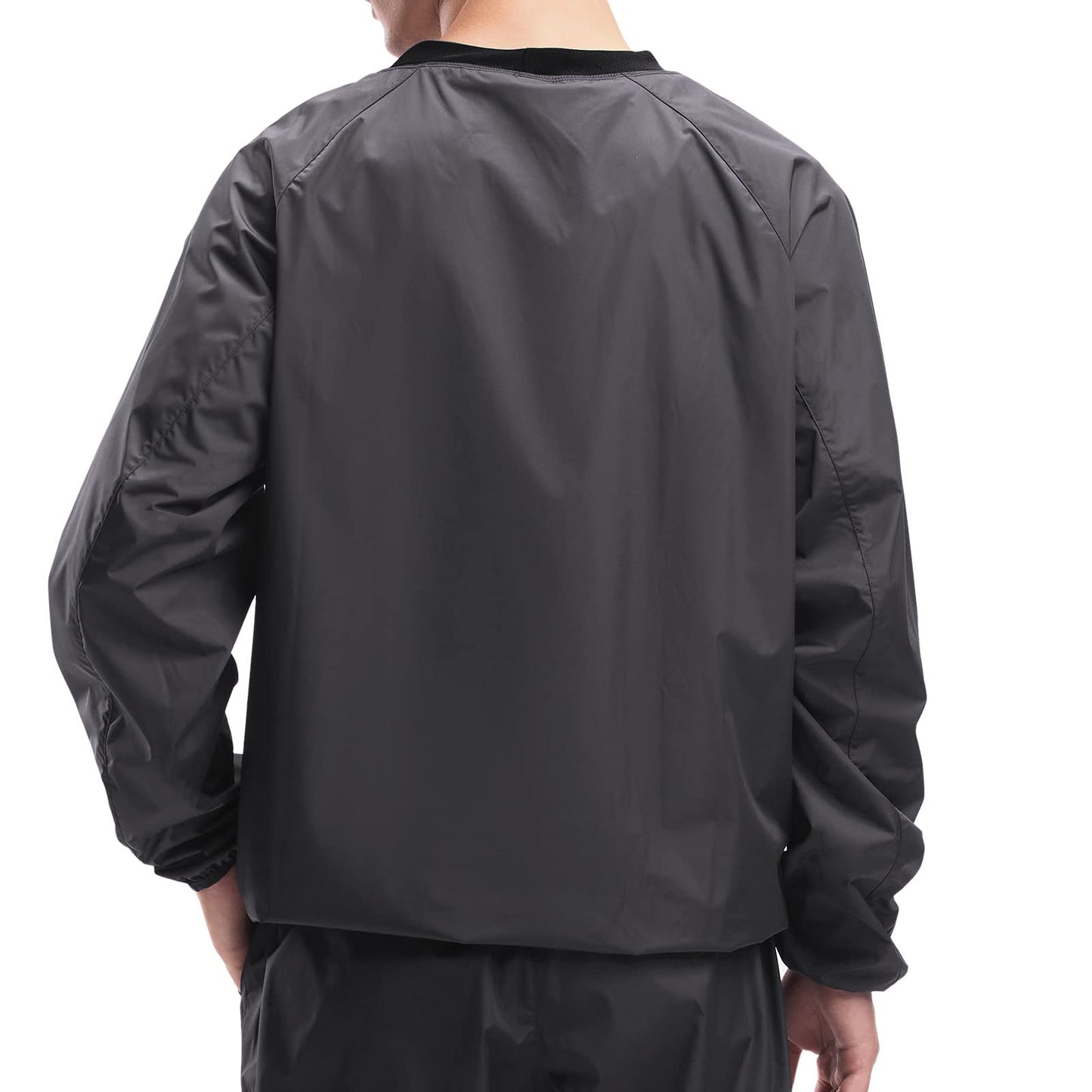 HOTSUIT Men's Sauna Suit Jacket Anti Rip Gym Workout Pullover Sauna Sweat Jacket, Grey, S