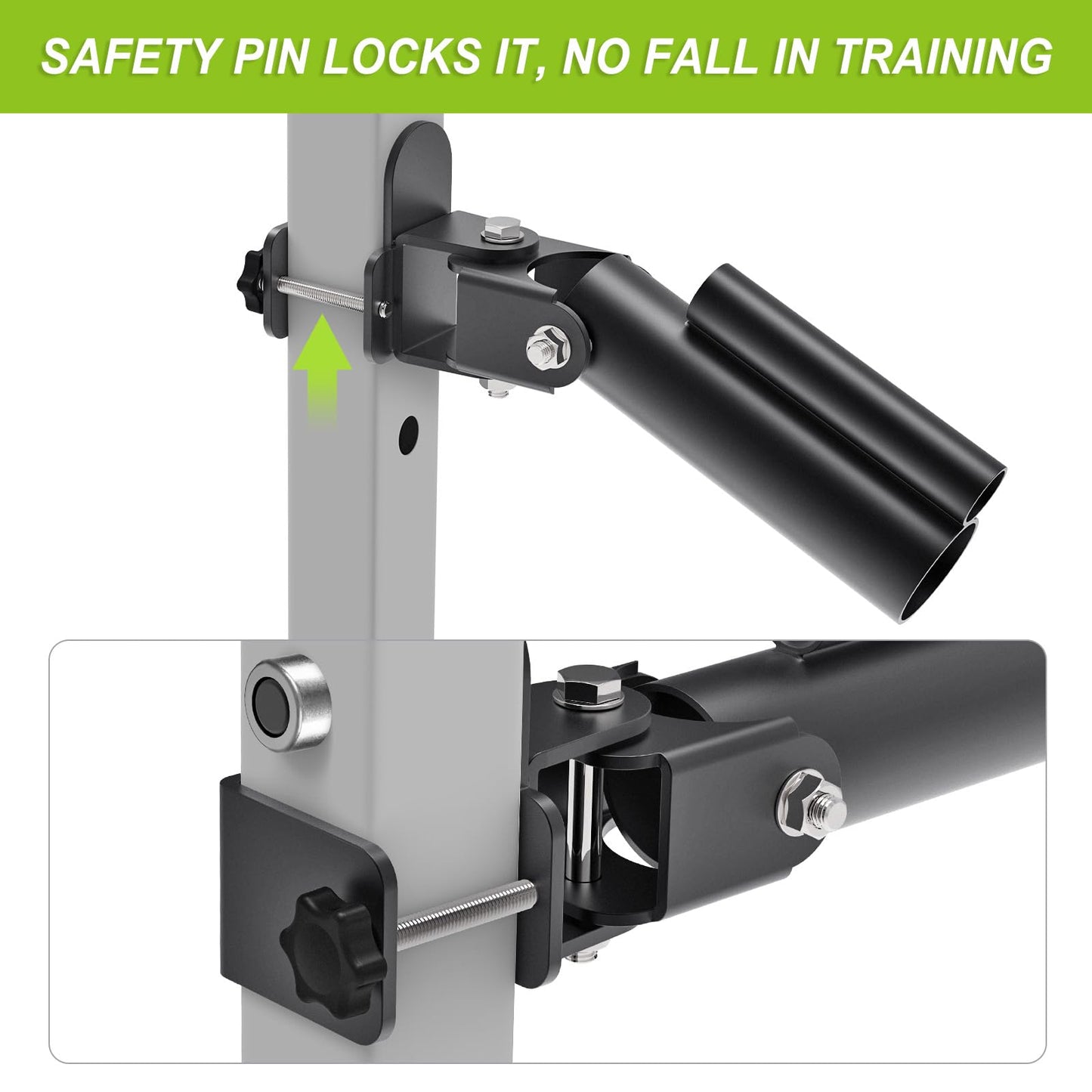 SELEWARE T Bar Row Landmine Attachment for 2" x 2" Power Rack with 5/8" or 1" Hole - Versatile Fit for 1" Standard Bar and 2" Olympic Bars, Free Swivel Heavy Duty Structure