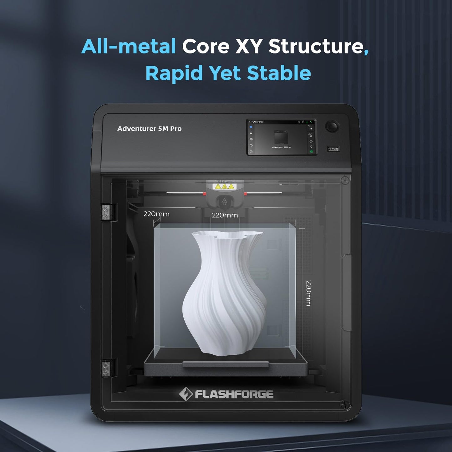 FLASHFORGE 3D Printer Adventurer 5M Pro, High Speed Printing Enclosed 3D Printer for School, Family and Students, 220x 220x 220 mm