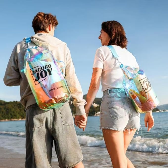 10L Dry Bag Iridescent TPU Waterproof Beach Bag for Kayaking Boating Swimming Rafting