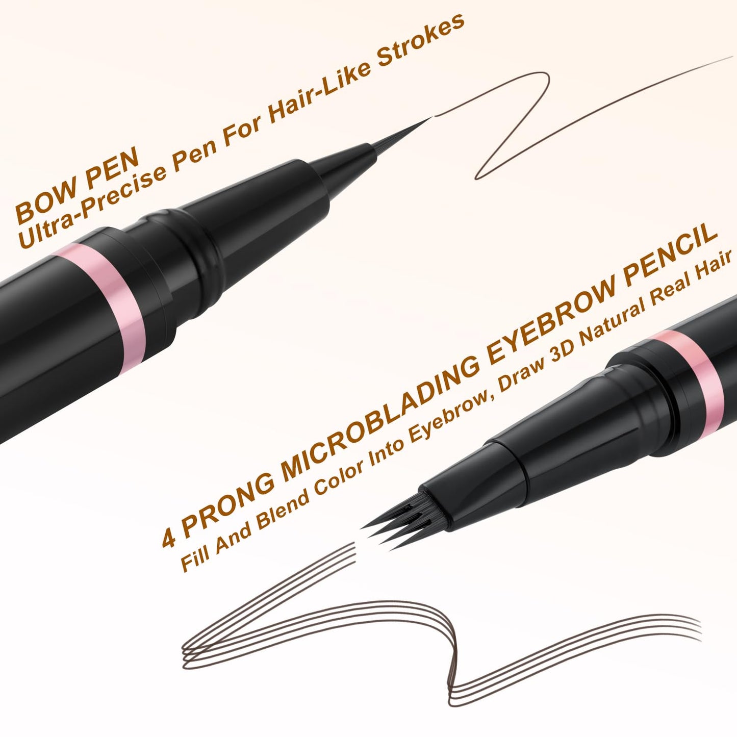 LAVONE Eyebrow Pencil Makeup Kit - Waterproof 2-IN-1 Microblading Pen, Pomade, Eyeliner and Dual-ended Brush - Natural Brow Kit - Chocolate