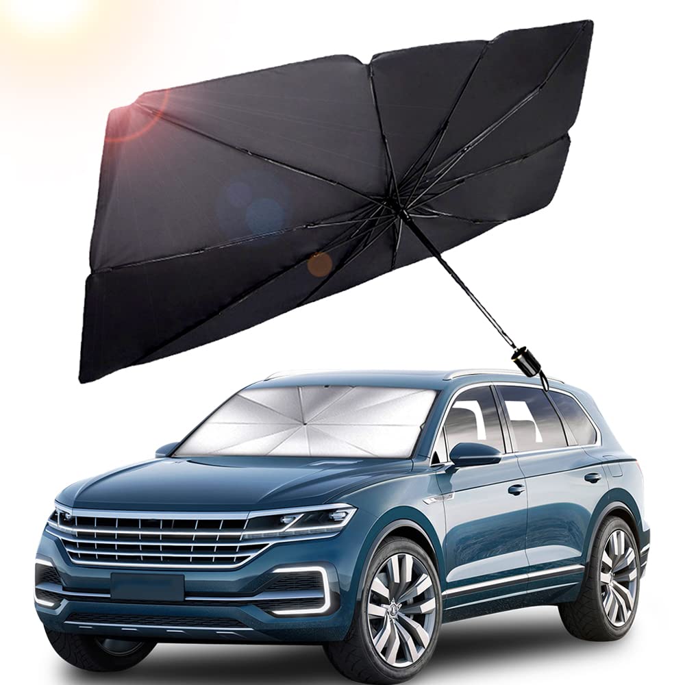 AOCISKA 55" x 31" Car Sunshade Umbrella,Upgraded Windshield Cover Sun Shade,UV Reflecting Portable Front Window Cover,Universal Car Windshield Sunshades,UV Block for Front Windows,Fits Most Vehicles