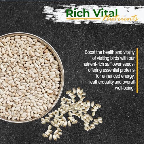 Wildlife Safflower Seed for Wildlife Bird Feeding, Non-GMO and USA Small Farm Grown, 25 lbs