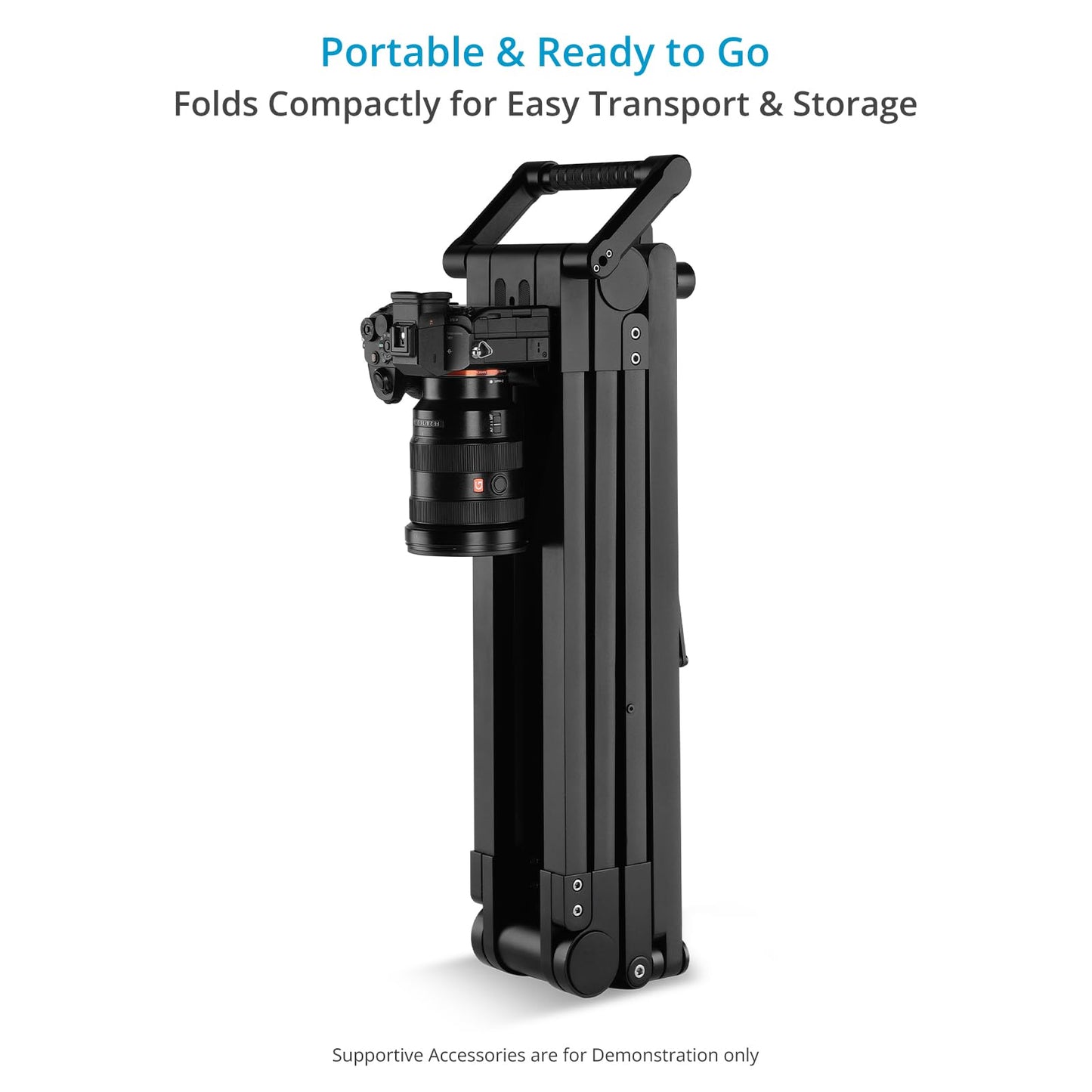 Proaim Flexlift Folding Camera Stand for Videographers & Content Creators. Max Height: 60”. Payload: 2.5kg/5.5lb. Smartphone Holder Included. for Crafting How-to Videos (P-FXFS-01)