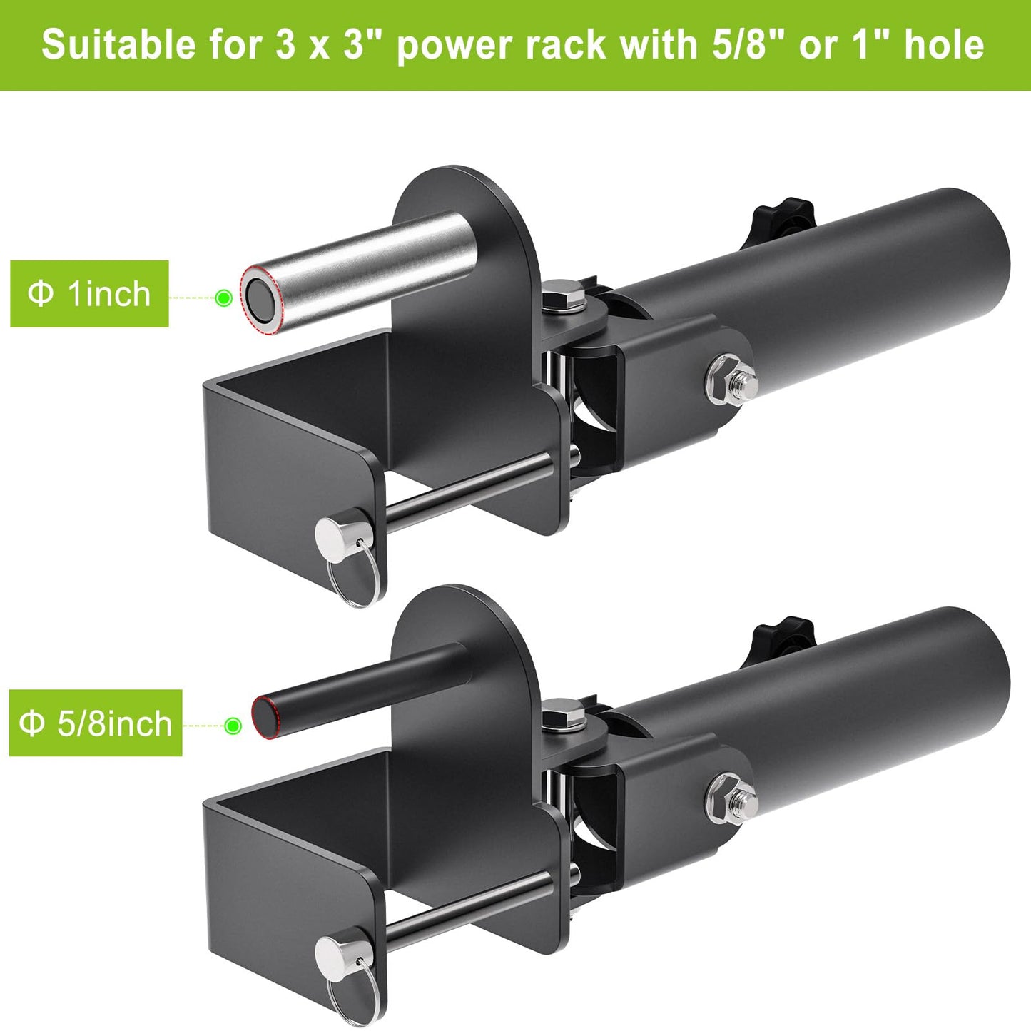 SELEWARE T Bar Row Landmine Attachment for 3" x 3" Power Rack with 5/8" or 1" Hole - Versatile Fit for 2-inch Olympic Bars, Free Swivel Heavy Duty Structure
