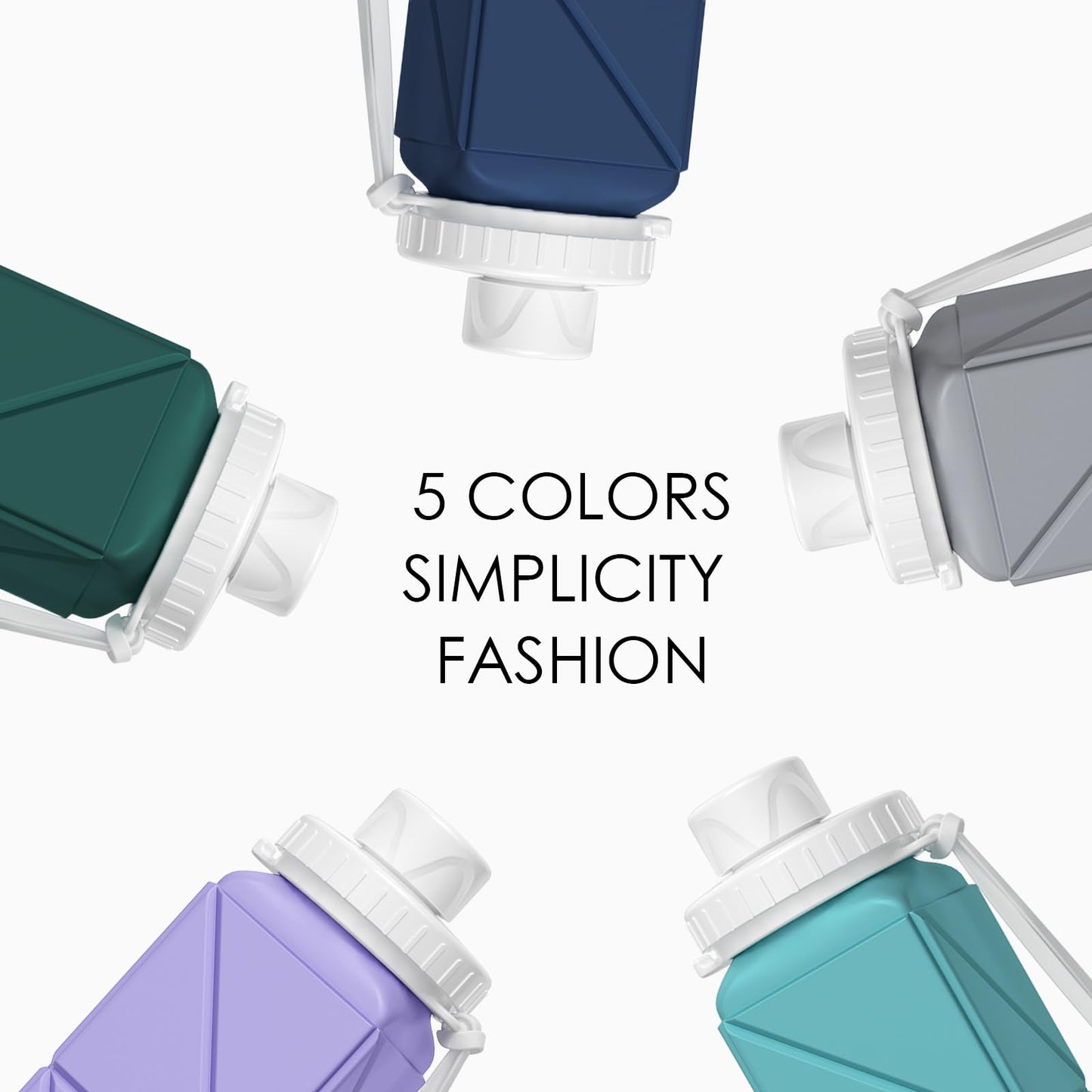 SPECIAL MADE Collapsible Water Bottles Leakproof Valve Reusable BPA Free Silicone Foldable Travel Water Bottle Cup for Gym Camping Hiking Travel Sports Lightweight Durable 20.7oz
