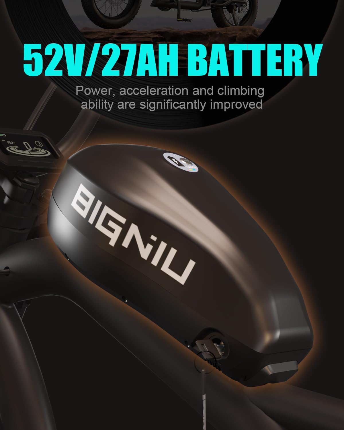 BIGNIU Adult Electric Bike, E Bike with 1500W Brushless Motor 52V/27Ah Range Up to 38 Miles Electric Bikes Front/Rear Turn Signals Dual Suspension Electric Bike Ebike BG-X PRO (Blue)