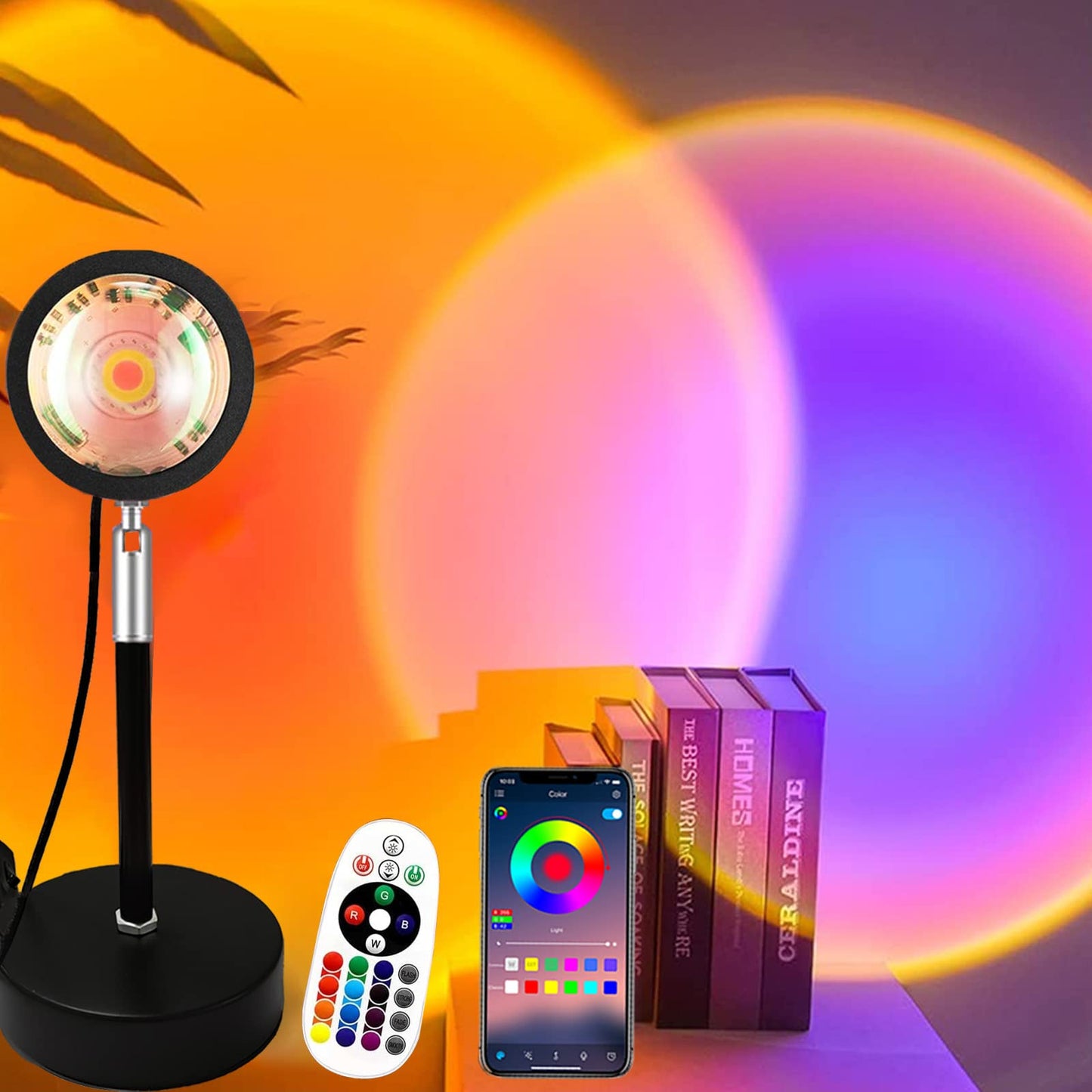 YouOKLight Sunset Lamp, Sunset Projector Lamp 10W LED Sunset Light Night Light 180 Degree Rotation Romantic Rainbow Light USB Charging for Bedroom Party Home Decor, Rainbow…