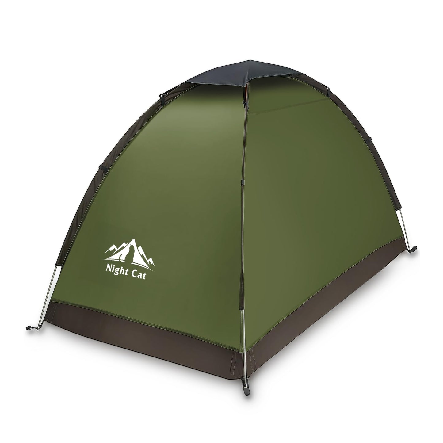Night Cat Backpacking Tent for One 1 to 2 Persons Lightweight Waterproof Camping Hiking Tent for Adults Kids Scouts Easy Setup Single Layer 2.2x1.2m