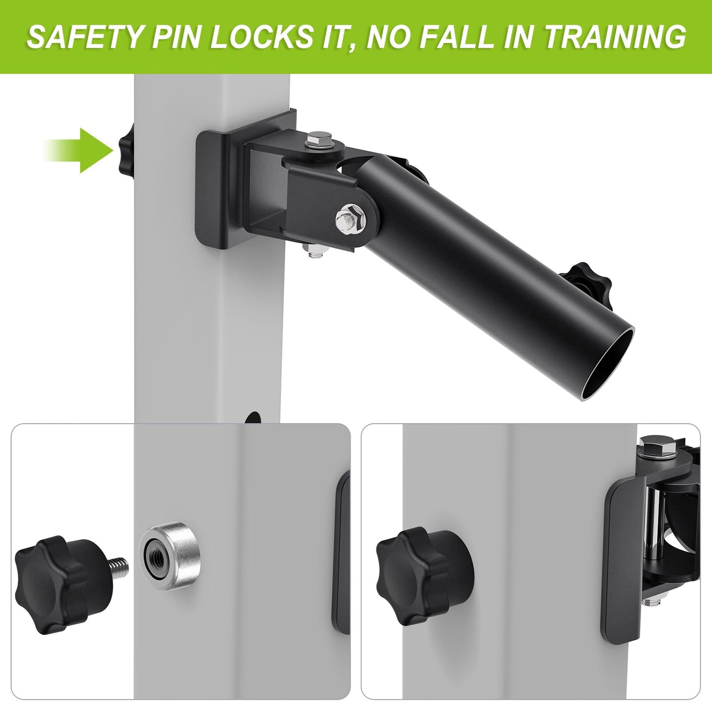 SELEWARE Power Rack Landmine Attachment for 2" Olympic Bars T Bar Row Landmine Attachment for 3" x 3" Power Cage with 5/8" or 1" Hole, 600 lbs Capacity