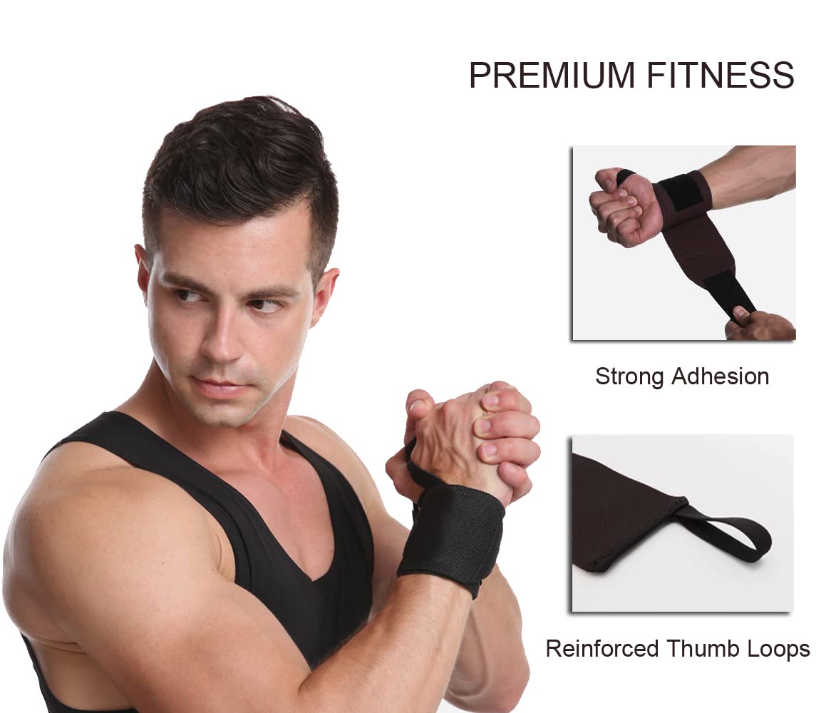 SUJAYU Wrist Wraps, 2 Pack Wrist Brace Wrist Straps for Weightlifting, Wrist Straps Lifting Straps Wrist Weights Carpal Tunnel Wrist Brace, Wrist Brace for Working Out Gym Accessories for Men (Blue A)