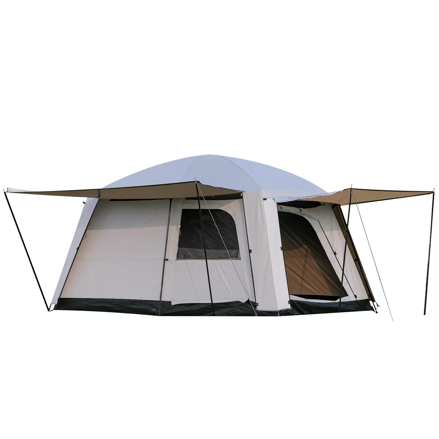 Castle Unicorn 4-6 Person Camping Tent, Large Family Cabin Tents with Porch & Rainfly, Double Layer Waterproof Glamping Tent with 2 Rooms 2 Doors, Portable Big Tents for Outdoor Camping Hiking Party