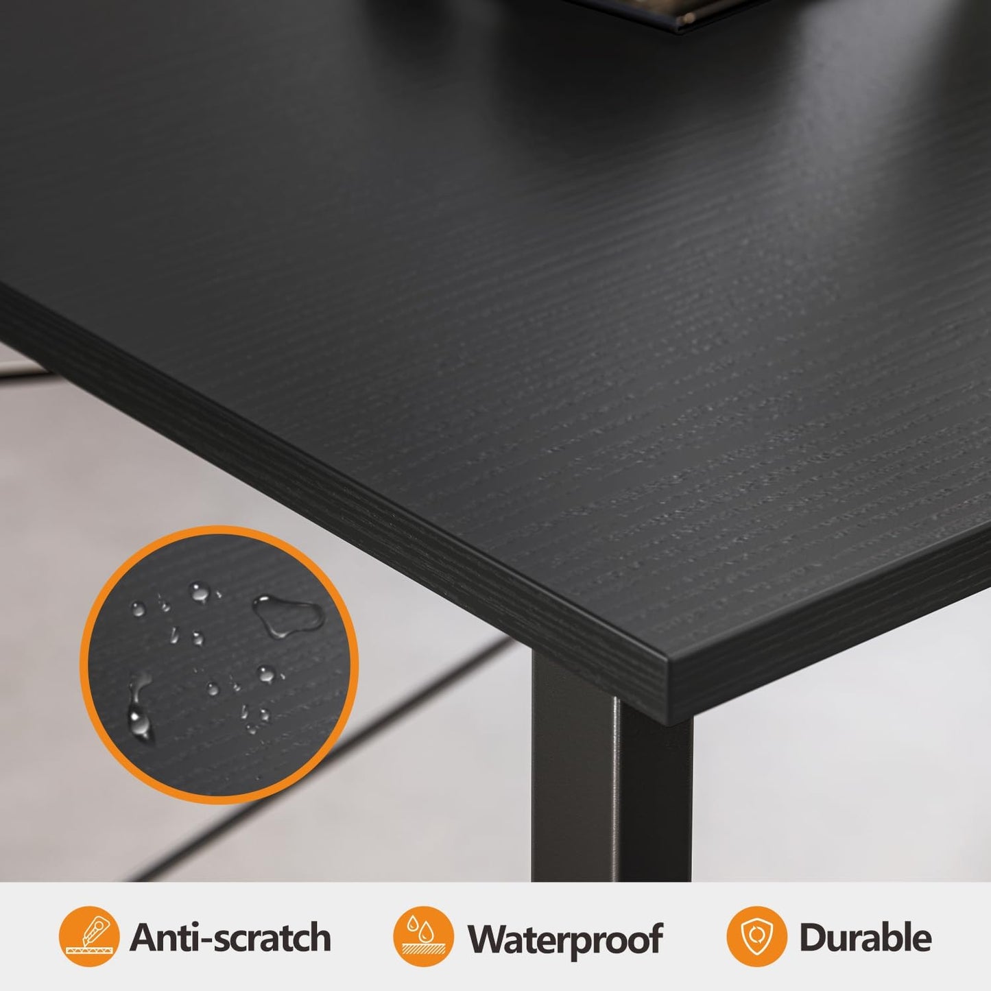 Cubiker Small Computer Desk, 32 inch Home Office Kids Desk for Bedroom and Small Spaces, Modern Simple Cheap Table for Studying, Writing, Working, Dark Black