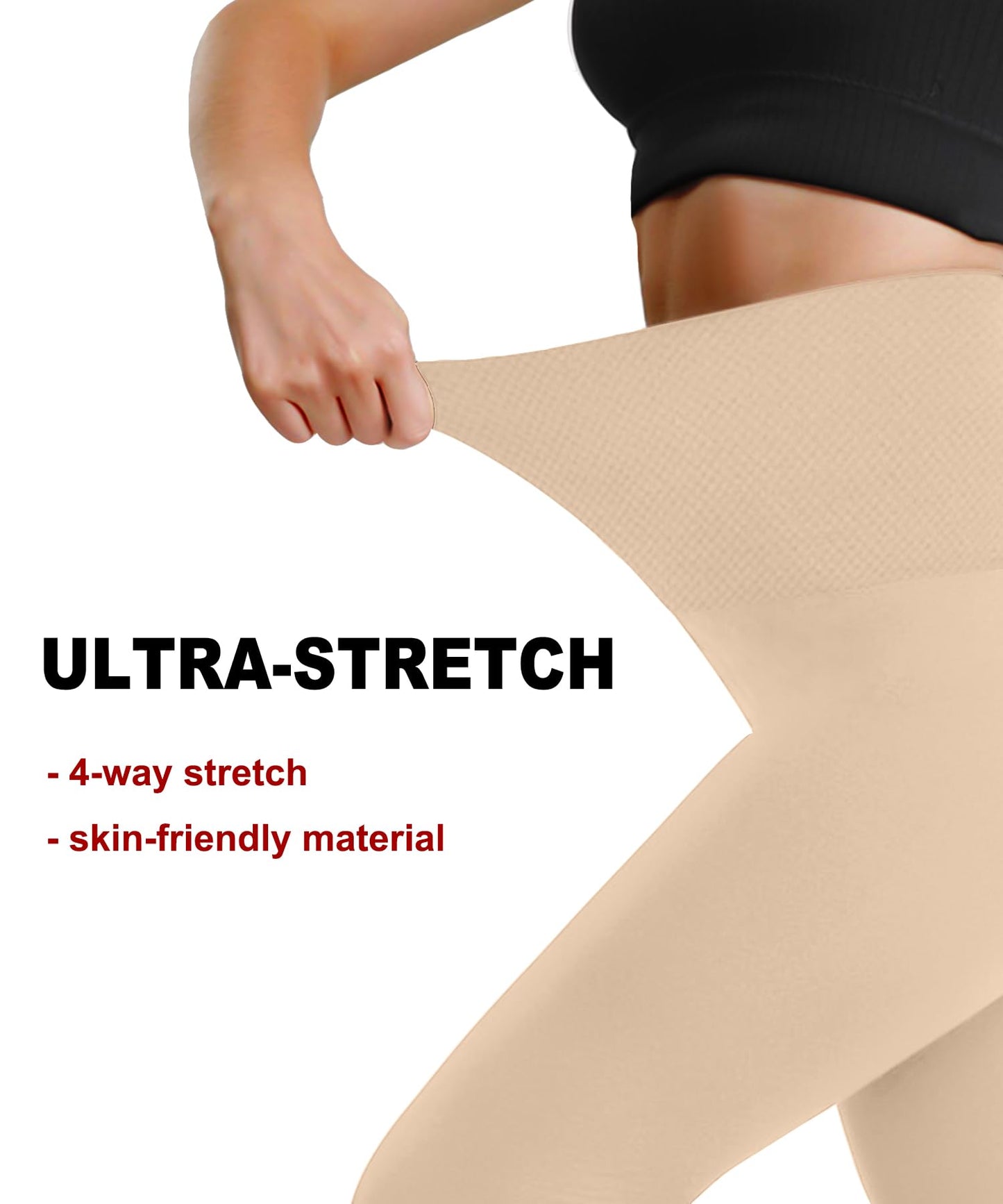 Aoliks Women's Fleece Lined Leggings Winter High Waisted Soft Stretch Thermal Warm Workout Yoga Pants Nude
