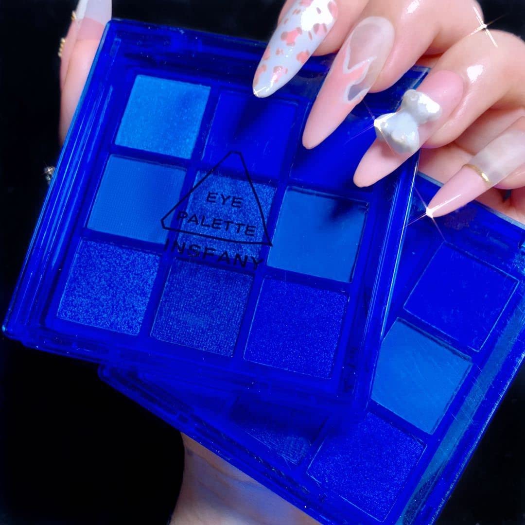 AMY'S DIARY Blue Eyeshadow Palette Glitter Eye shadow Makeup,Navy Blue Eyeshadow Shiny Sparkle Shimmer Glitter blue Eyeshadow Waterproof Pallete,royal blue Glitter Blue Eye Eyeshadow Make Up