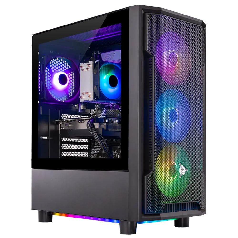 Skytech Gaming Shadow Desktop PC, Ryzen 5 5500 3.6 GHz (4.2GHz), NVIDIA RTX 3050 6GB, 1TB NVMe SSD, 16GB DDR4 RAM 3200, 650W Gold PSU, Wi-Fi, Win 11