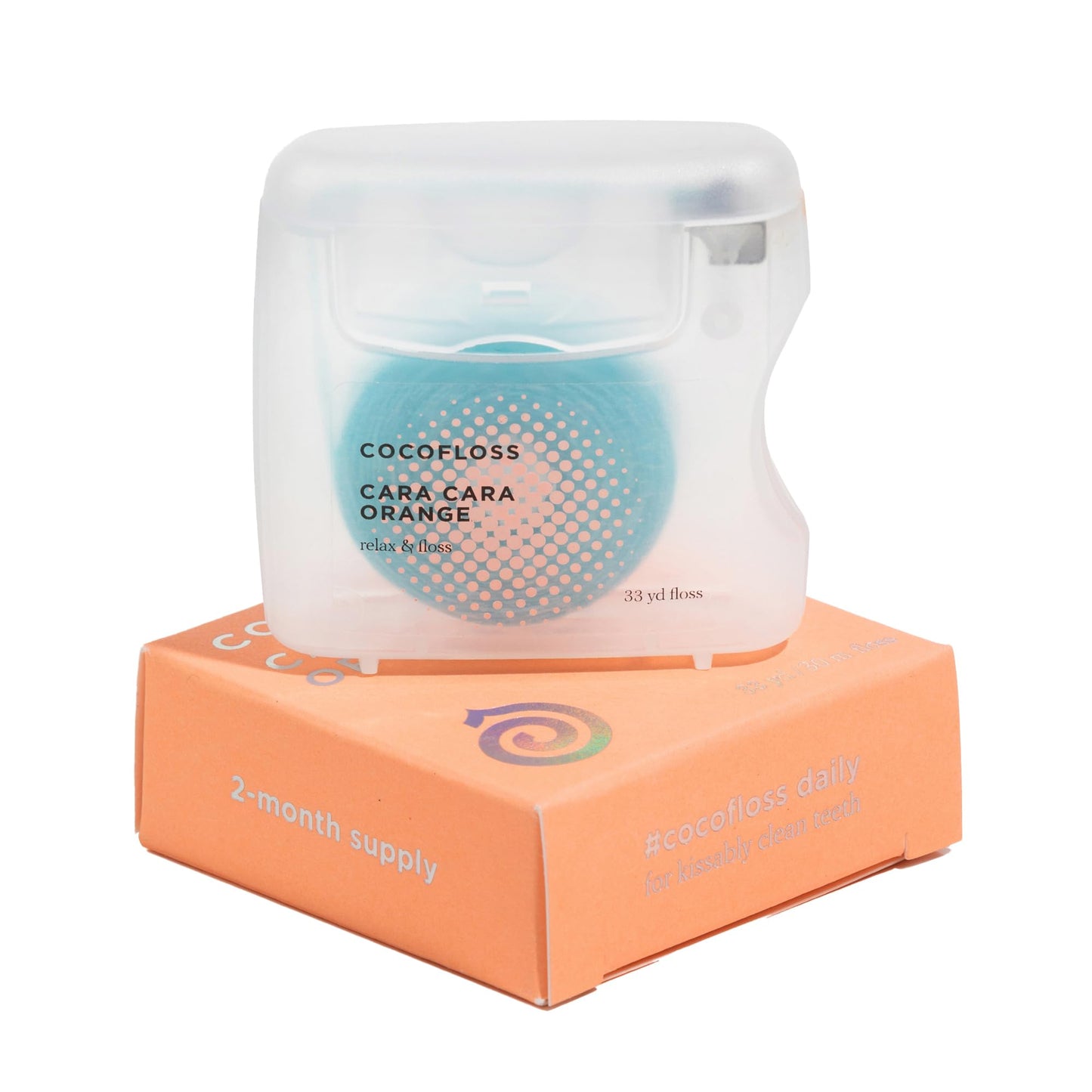 Cocofloss Woven Dental Floss, Dentist-Designed Oral Care, Orange Scent, Waxed, Expanding, Kid-Friendly String Floss with Coconut Oil, 1 Spool (33 yd)