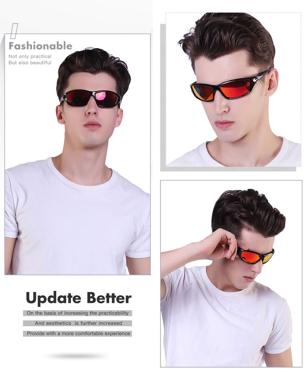 FAGUMA Sports Polarized Sunglasses For Men Cycling Driving Fishing 100% UV Protection
