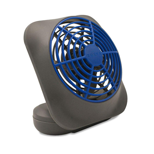 O2COOL Treva 5 Inch Battery Powered Fan Portable Desk Fan 2 Cooling Speeds with Compact Folding & Tilt Design Cubicle Accessories Small Portable (Dark Blue)