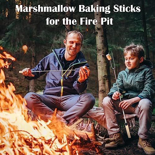 32 Inch Marshmallow Roasting Sticks Bulk, Smores Skewers for Fire Pit Kit, Hot Dog Camping Skewers Accessories Campfire Marshmellow Extendable Forks Bbq Tools Smores Sticks(20 Pack)