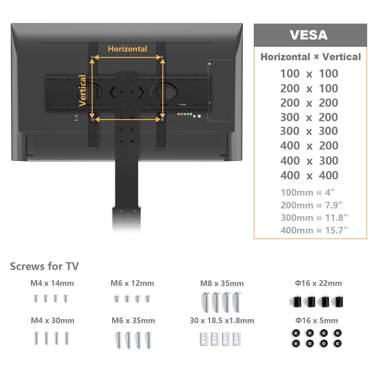 TAVR Universal Floor TV Stand Base for 32-75 Inch TVs up to 110 Lbs with Swivel Height Adjustable Mount, Black Tempered Glass Base for Media Storage and Space Saving