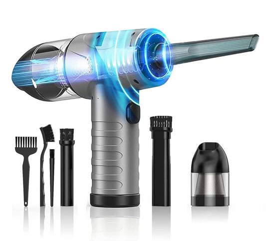 Compressed Air Duster,100000RPM 3-Gear Adjustable, Rechargeable Brushless Motor Blower, Replace Canned Air, Jet Dry Blower for Computer, Keyboard, Car, Home, Outdoor Cleaning (Gray)