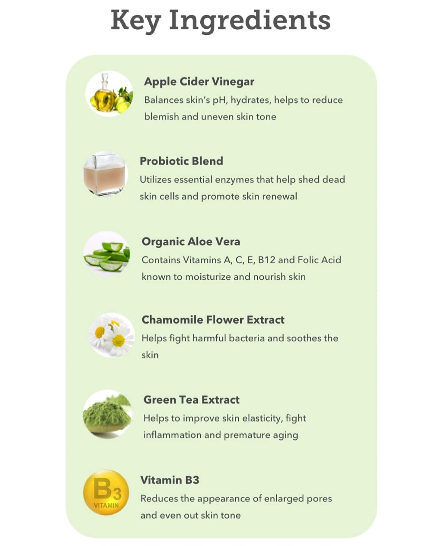 Apple Cider Vinegar Facial Serum with Hyaluronic Acid for All Skin Types, Moisturizing, Antioxidant, Day and Night Face Hydration (1 Oz) - 3 Pack