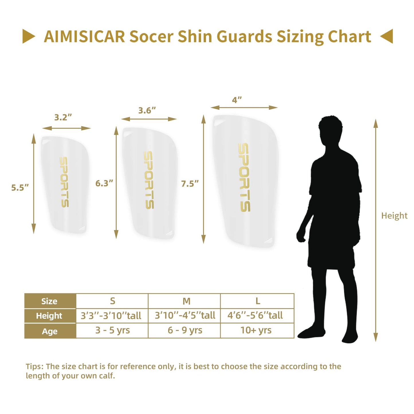 AIMISICAR Kids Youth Soccer Shin Guards, Shin Pads and Shin Guard Sleeves for 3-15 Years Old Boys and Girls for Football Games, EVA Cushion Protection Reduce Shocks and Injuries