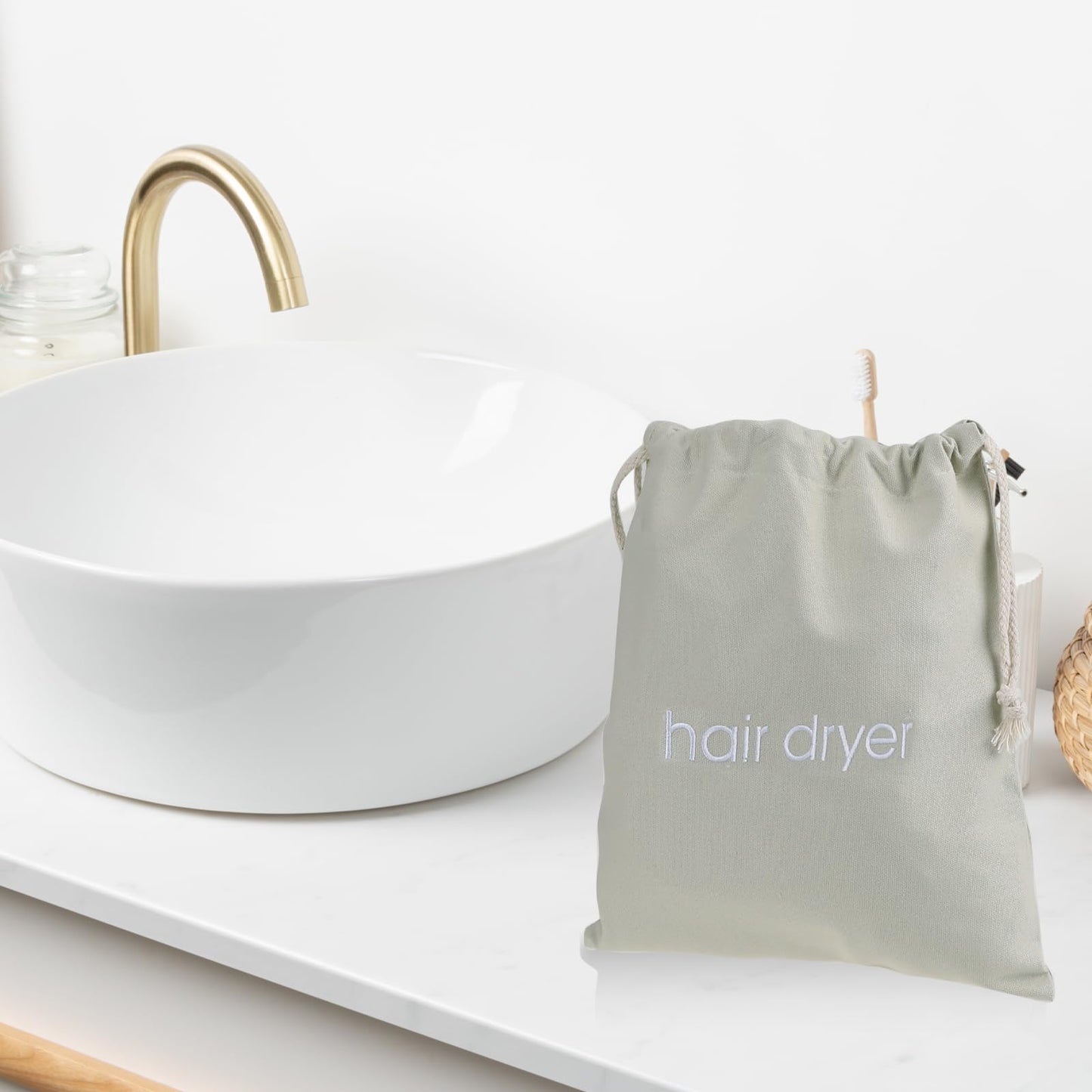 Hair Dryer Bags Drawstring Bag Container Hairdryer Bag Travel Bag Hair Tools Travel Bag for Traveling, Guest Rooms,Bathroom and Hotels(Grey)