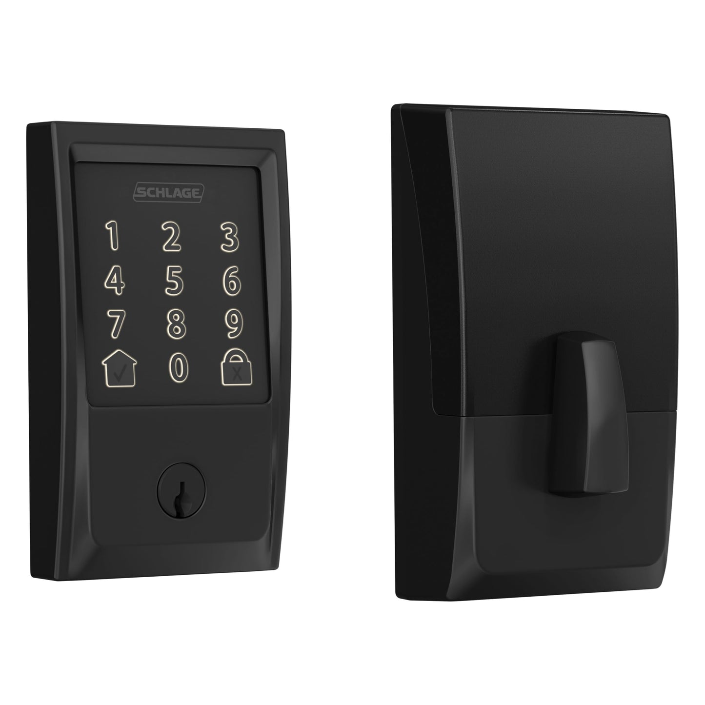 Schlage Encode Smart WiFi Deadbolt Lock for Front Door - Keyless Entry with App or Touchscreen - Works with Alexa, Hey Google, & Airbnb - Create Codes for Guests - Matte Black