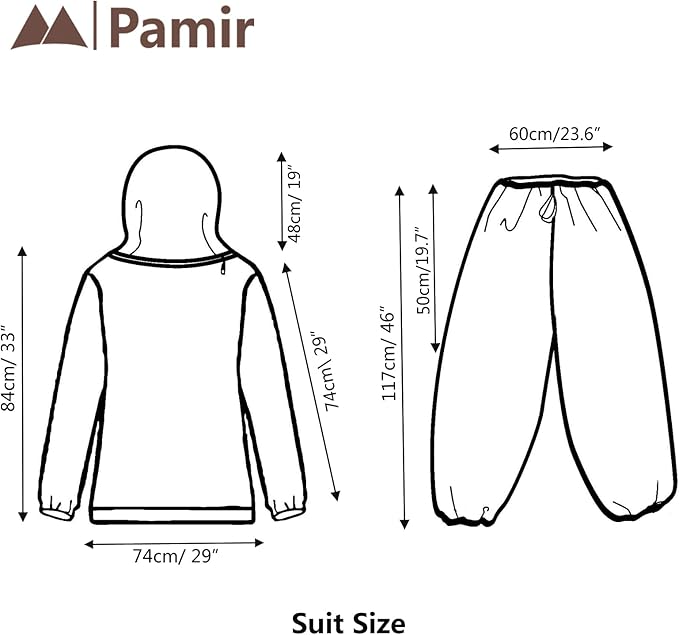 Mosquito Net Suit-Jacket Hood& Pants, Light-Weight& Breathable Mesh Clothing for Men& Women, Ideal for Fishing, Hiking.