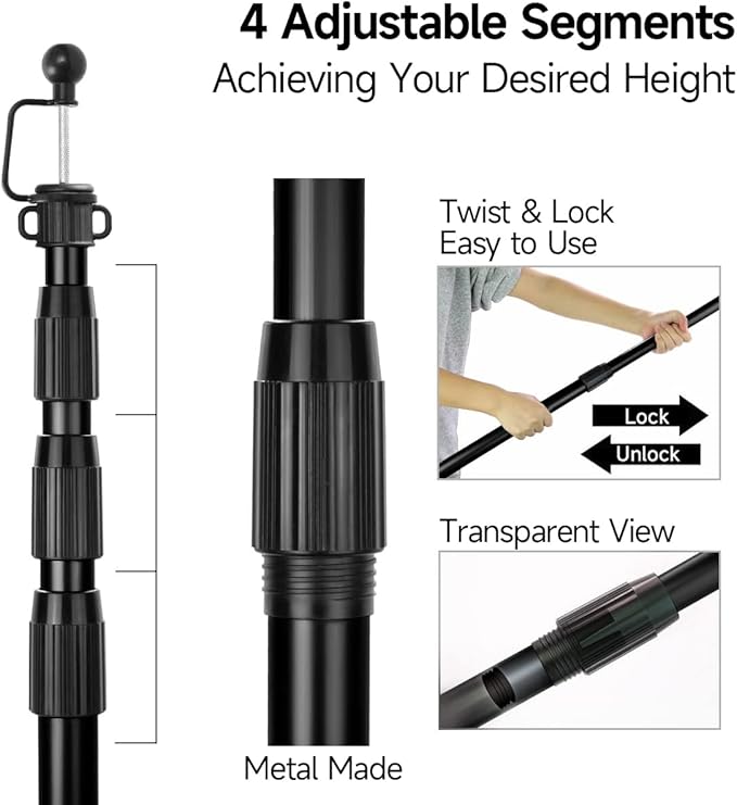 SANLIKE Tent Poles for Tarp, 98 in Tarp Poles Set of 2, Tent Poles Replacement, Telescoping Pole, Canopy Poles, Camping Poles for Rooftop Tents, Trekking Pole Tent for Rain Fly, Camper, Awning – Black