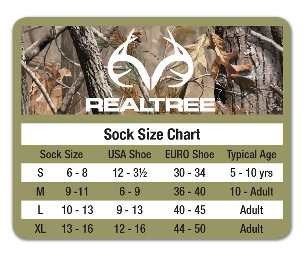 Realtree Mens Heavyweight Merino Wool Tall All Season Boot Socks 1 Pair, Tan/Olive, Medium US