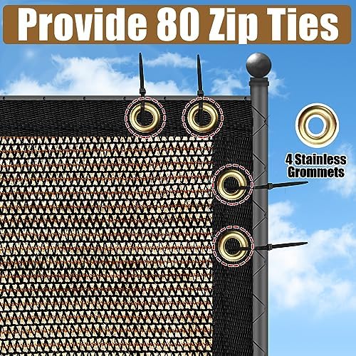 Brown 4FT X 50FT Outdoor Privacy Screen Fence & Mesh Shade Net Cover, Ideal for Garden and Backyard - Enhances Privacy for Fencing & Chain Link, Perfect for Patio Privacy Wall, Slats,Freestanding