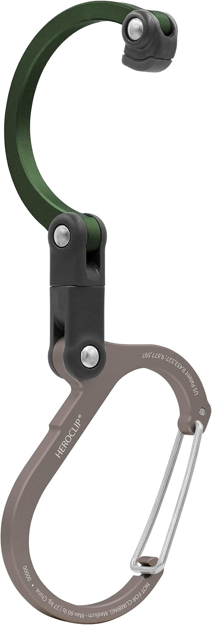 GEAR AID HEROCLIP 360° Swivel Carabiner Gear Clip and Hook (Medium) for Camping, Backpack, Suitcases and Garage Organization