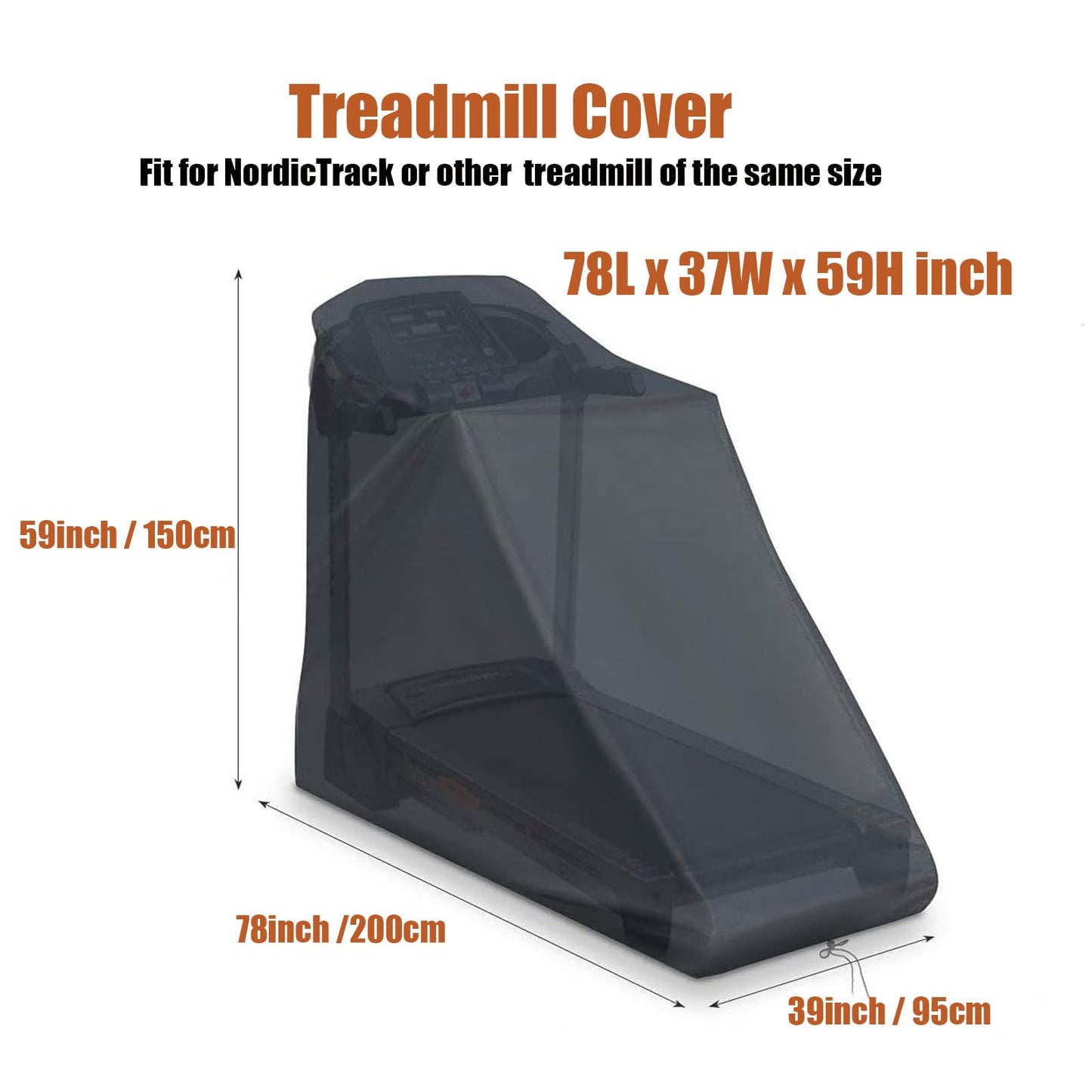 Aidetech Treadmill Cover for NordicTrack T Series 6.5S, Treadmill Covers Waterproof Outdoor for Home, Exercise Equipment Cover Indoor & Outdoor -78 x 37 x 59 inch