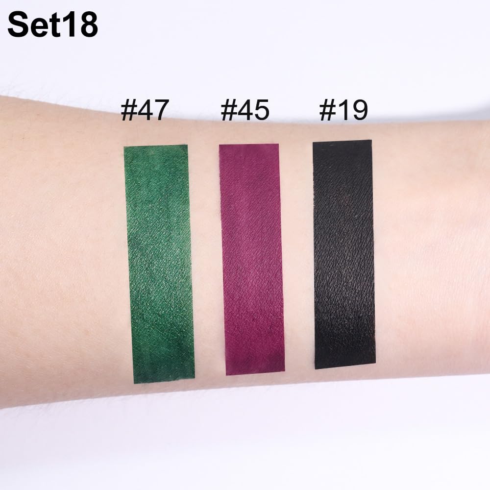 AMY'S DIARY Purple Green Black Matte Plum Liquid Lipstick 3Pcs Sets,24-hour Lipstick Long Lasting Permanent L Magic Lipstick Waterproof Lip Stain 24 Smudge Waterproof for Women (Set18)