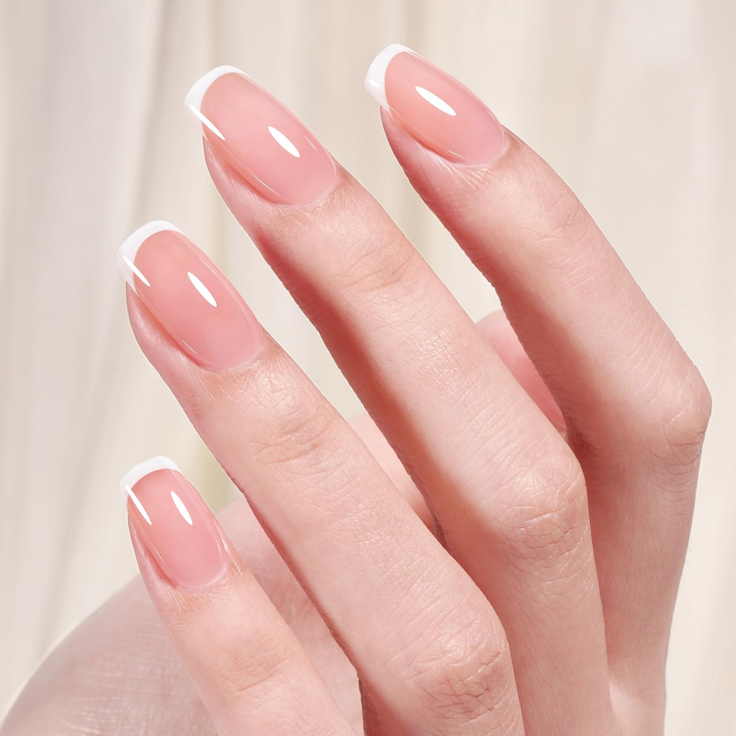 AILLSA Nude Gel Polish Natural Pink Jelly Gel Nail Polish Marshmallow Pink Light Color Translucent Gel Polish Baby Pink Neutral Soak Off U V Gel Nail for French Manicure & Home Salon 0.51 Oz GB68
