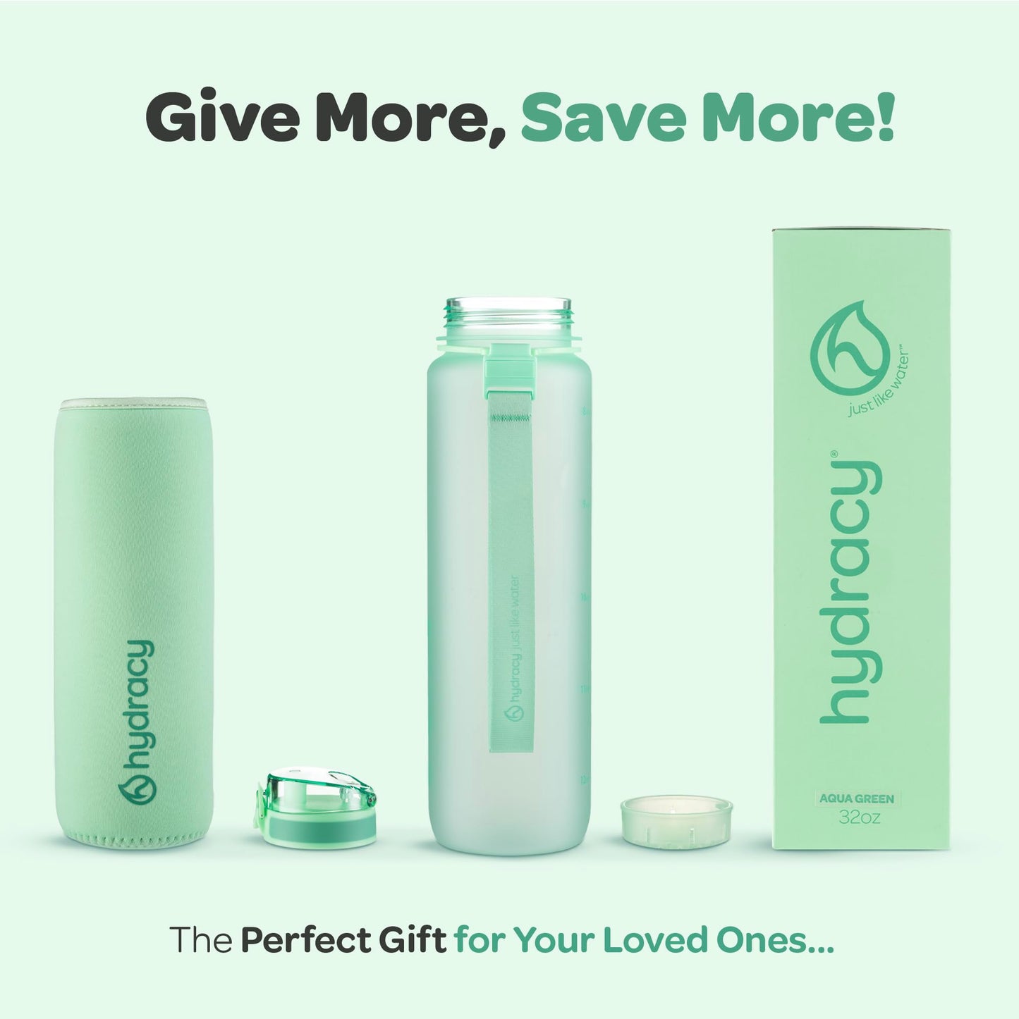 Hydracy Water Bottle with Time Marker -Large 32 oz BPA Free Water Bottle & No Sweat Sleeve -Leak Proof Gym Bottle with Fruit Infuser Strainer & Times to Drink -Ideal Gift for Fitness Sports & Outdoors