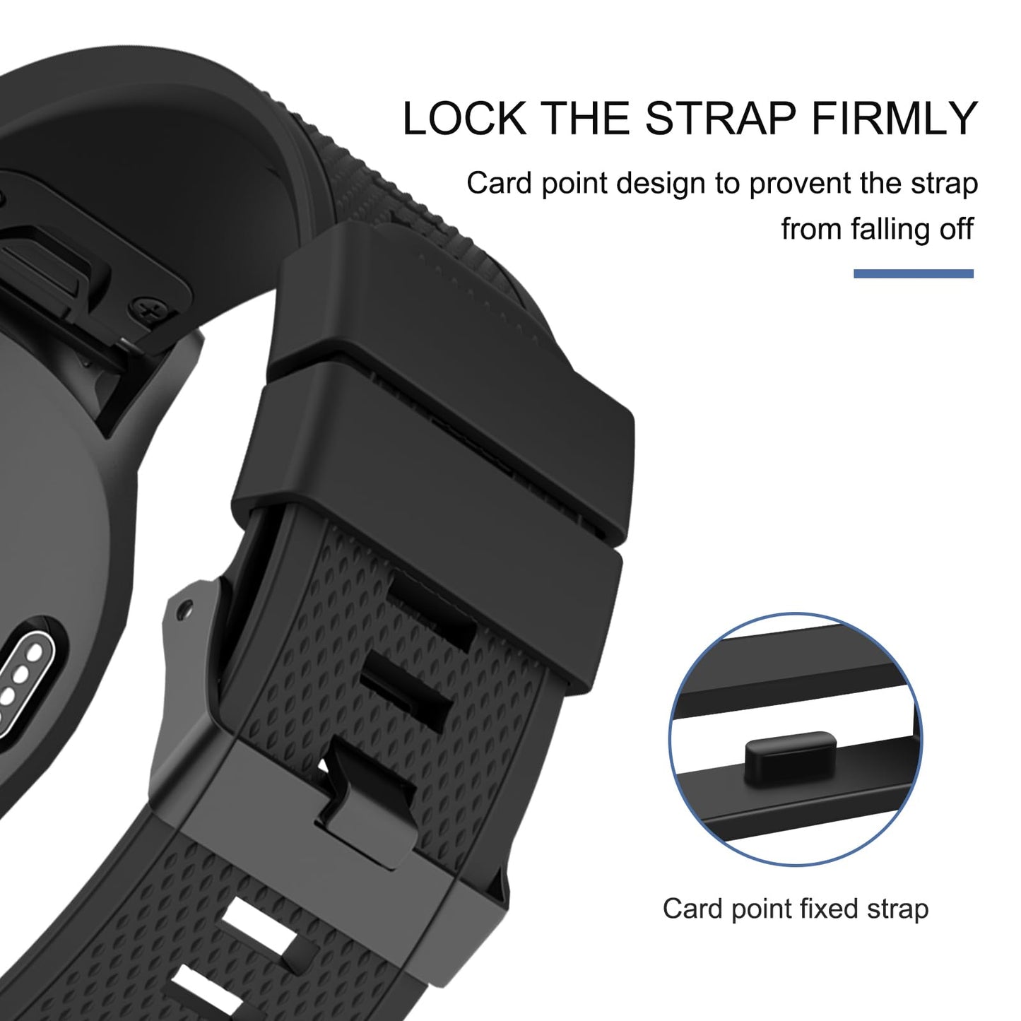 4 Pack Band Keepers for Garmin Vivoactive 5 3/Forerunner 645 245 165 55/Venu Sq/Vivomove/Fenix 7S 6S 5S Watch Bands, Silicone Replacement Watch Band Loop/Holder/Retainer/Fastener Rings