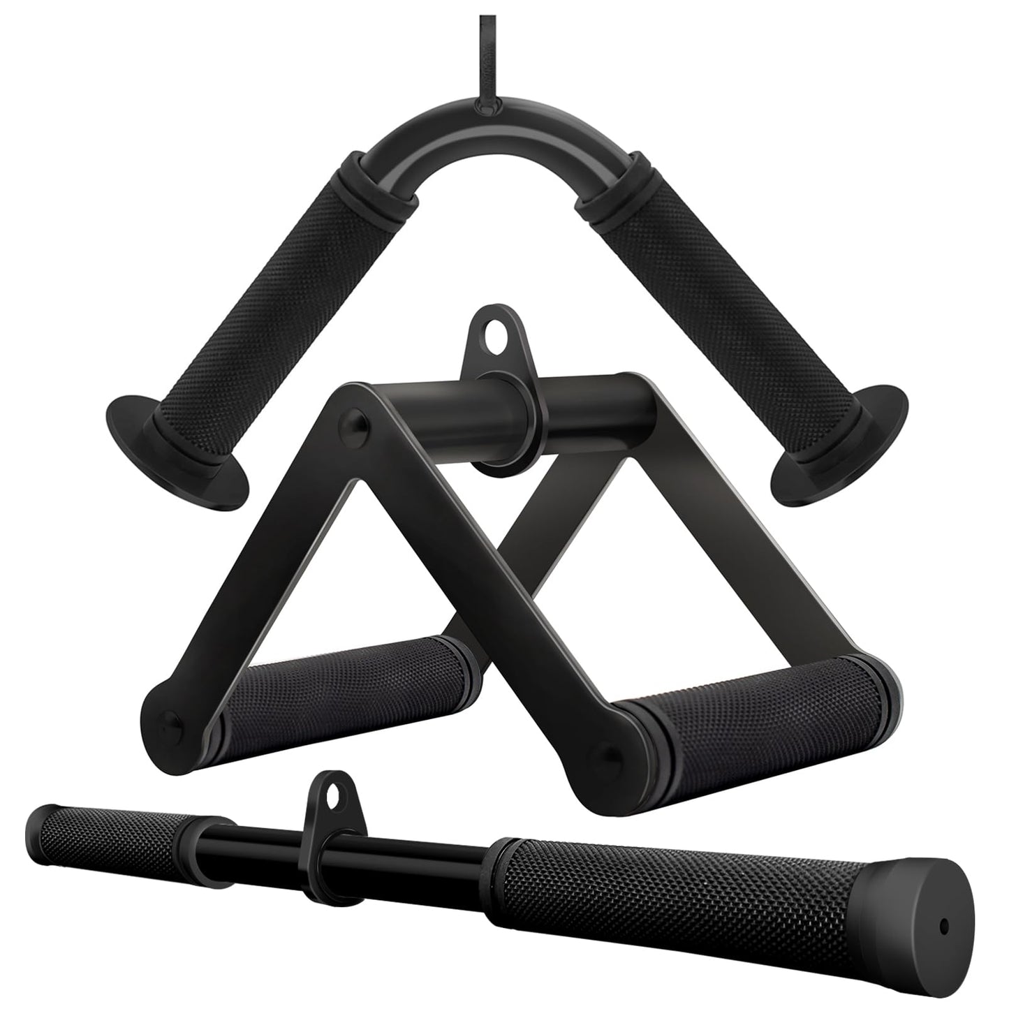 Howffite Gym Attachments for Cable Machine Set V Bar and Rotating Straight Bar and Double D Row Handle