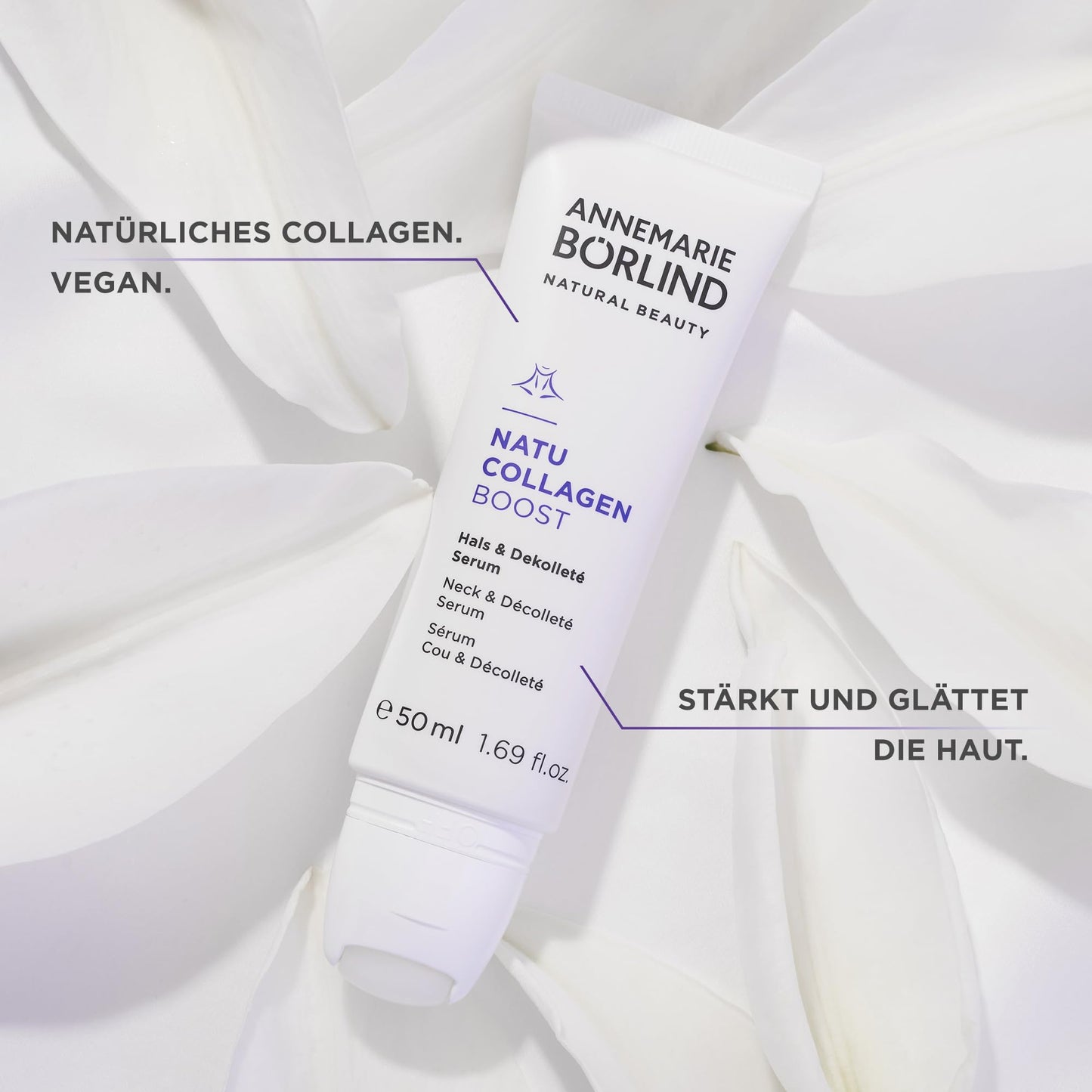 ANNEMARIE BÖRLIND - NATU COLLAGEN Neck & Décolleté Serum - lifting, smoothing, and nourishing skin care, with botanical collagen and plant-based protein, vegan, 1.69 Fl. Oz.