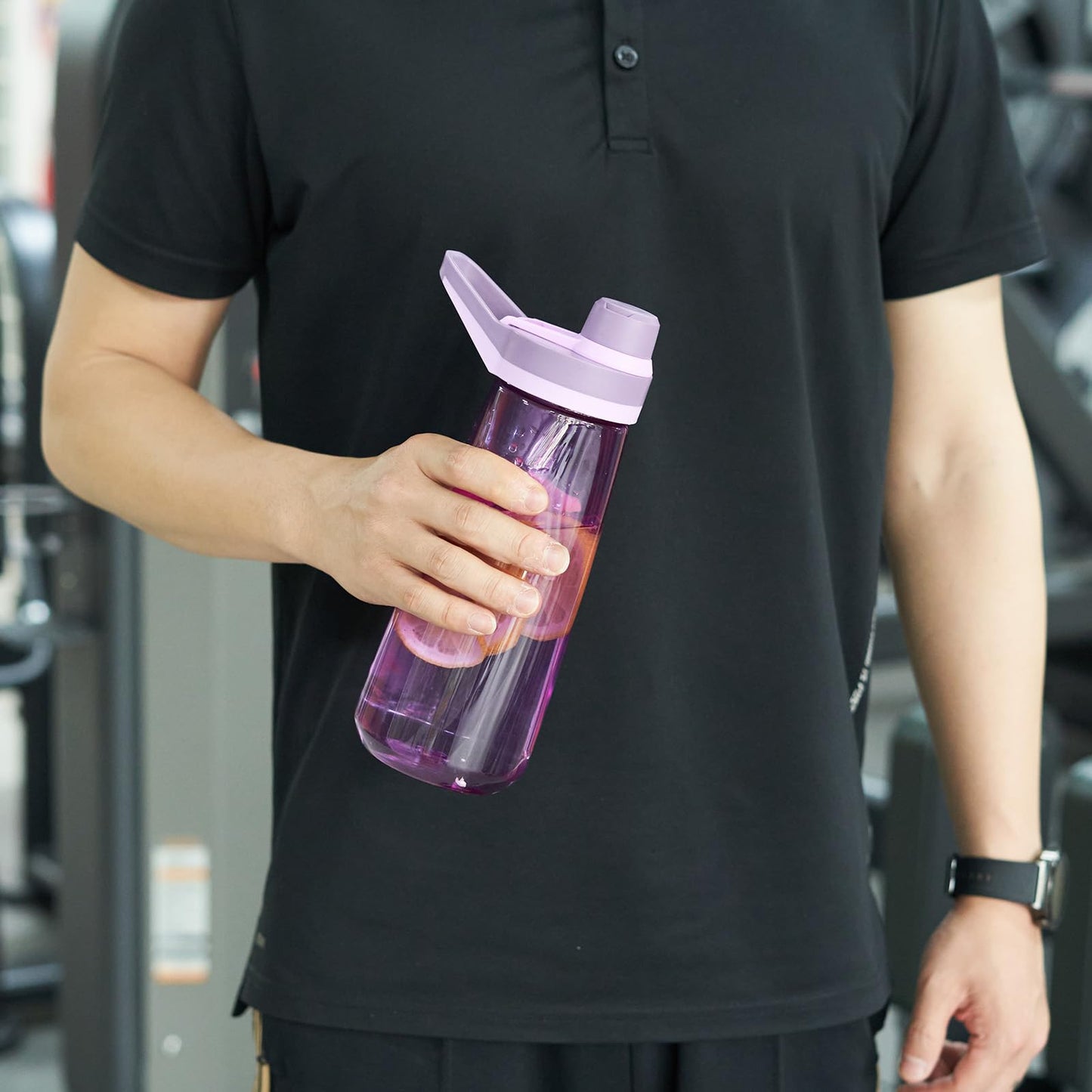 Kerilyn 32oz Water Bottle, Wide Mouth Plastic Water Bottles Chug Lid Sports Water Bottle, Double Walled Reusable Water Bottle With Handle, Leakproof Bottles for Travel, Fitness, Men, Women, Purple