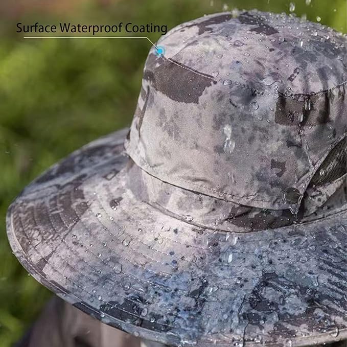 Nubudoz Wide Brim Solar Fan Hat, Wide Brim Solar Fan Outdoor Fishing Hat, Dual Power Solar Fan Hats for Men-Solar & USB Charging (Wide Brim Solar Fan Hat, Khaki)