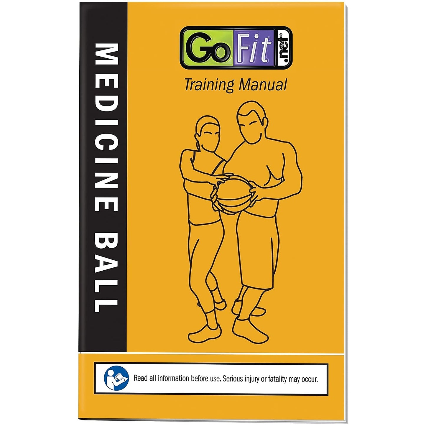 Medicine Ball, Training Manual Set - GoFit Textured Medicine Ball and Exercise Manual Available In Weight Increments of 4, 6, 8, 10, 12, or 15 Pounds,Yellow,GF-MB10